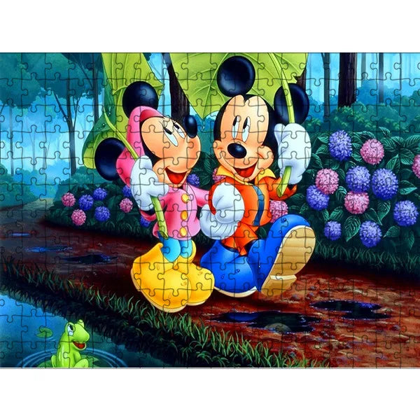 Disney Mickey Mouse Jigsaw Puzzles Minnie Donald Duck Puzzles Cartoon Creative Decompress Educational Intellectual Toys for Kids