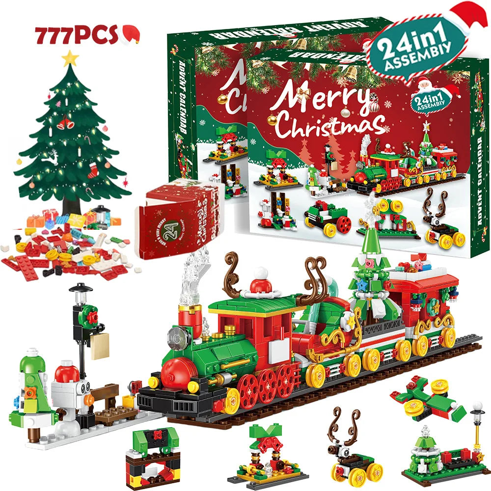 Christmas Advent Calendar Gift Box Christmas Tree Train 24Days Countdown Christmas Calendar Box New Year Navidad Gift