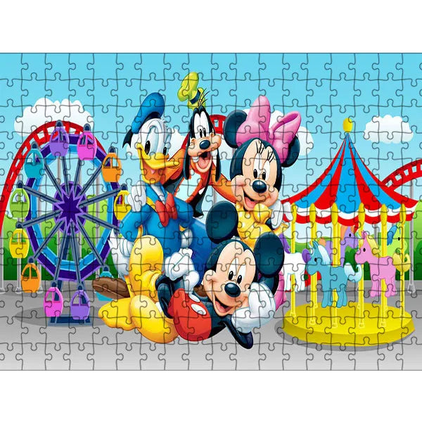 Disney Mickey Mouse Jigsaw Puzzles Minnie Donald Duck Puzzles Cartoon Creative Decompress Educational Intellectual Toys for Kids