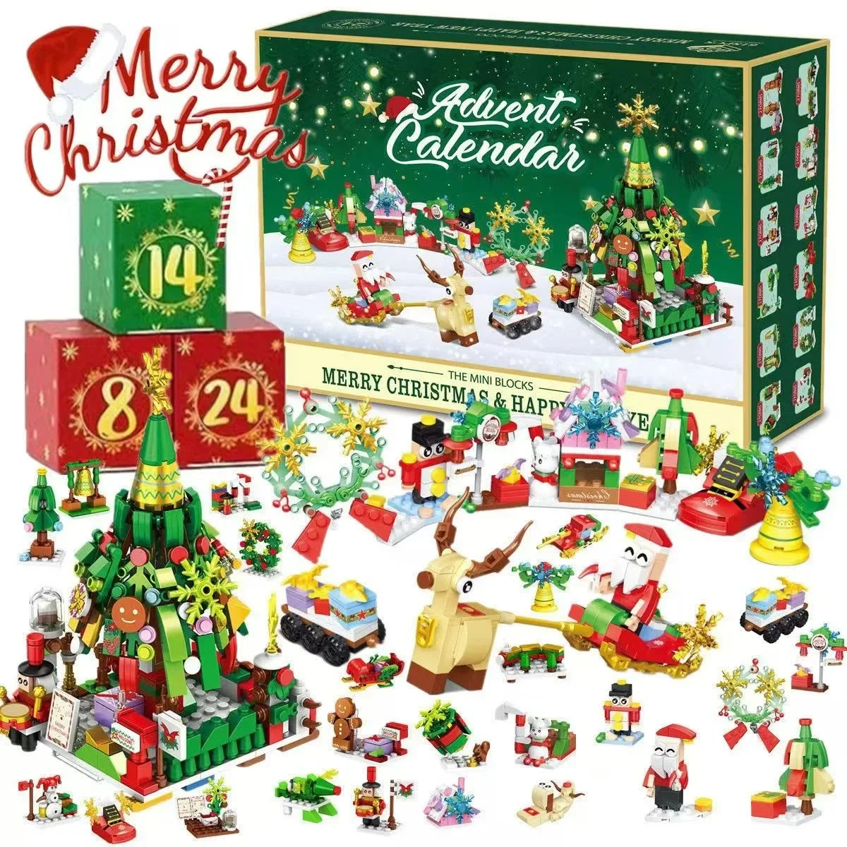 Christmas Advent Calendar Gift Box Christmas Tree Train 24Days Countdown Christmas Calendar Box New Year Navidad Gift
