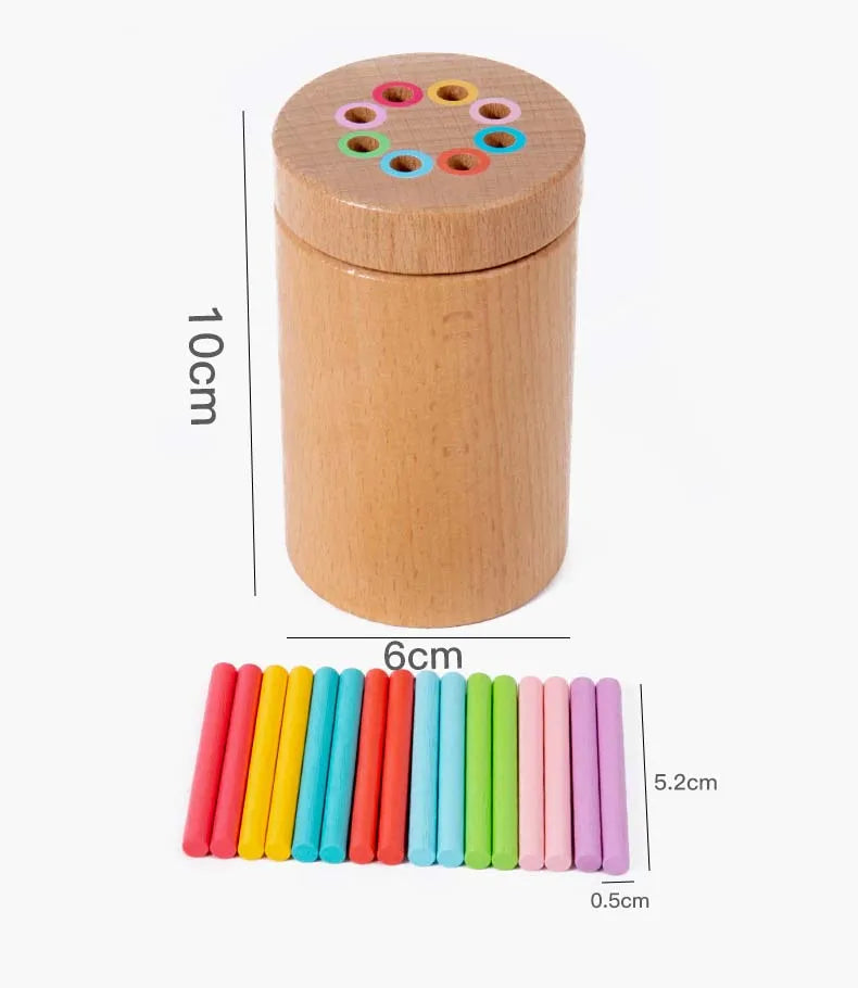 Wooden Matching Toys Montessori Color Matching Sorting Stick Balance Toy Fine Motor Skills Math Learning Educational Toys Kids