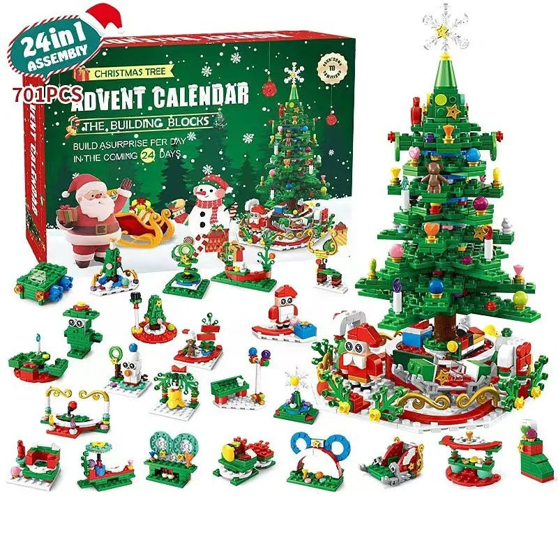Christmas Advent Calendar Gift Box Christmas Tree Train 24Days Countdown Christmas Calendar Box New Year Navidad Gift