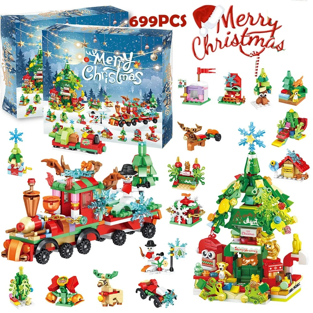 Christmas Advent Calendar Gift Box Christmas Tree Train 24Days Countdown Christmas Calendar Box New Year Navidad Gift