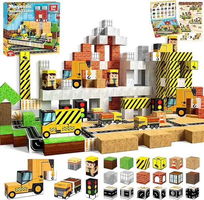 Magnetic Montessori Building Cubes – STEM Sensory Construction Set