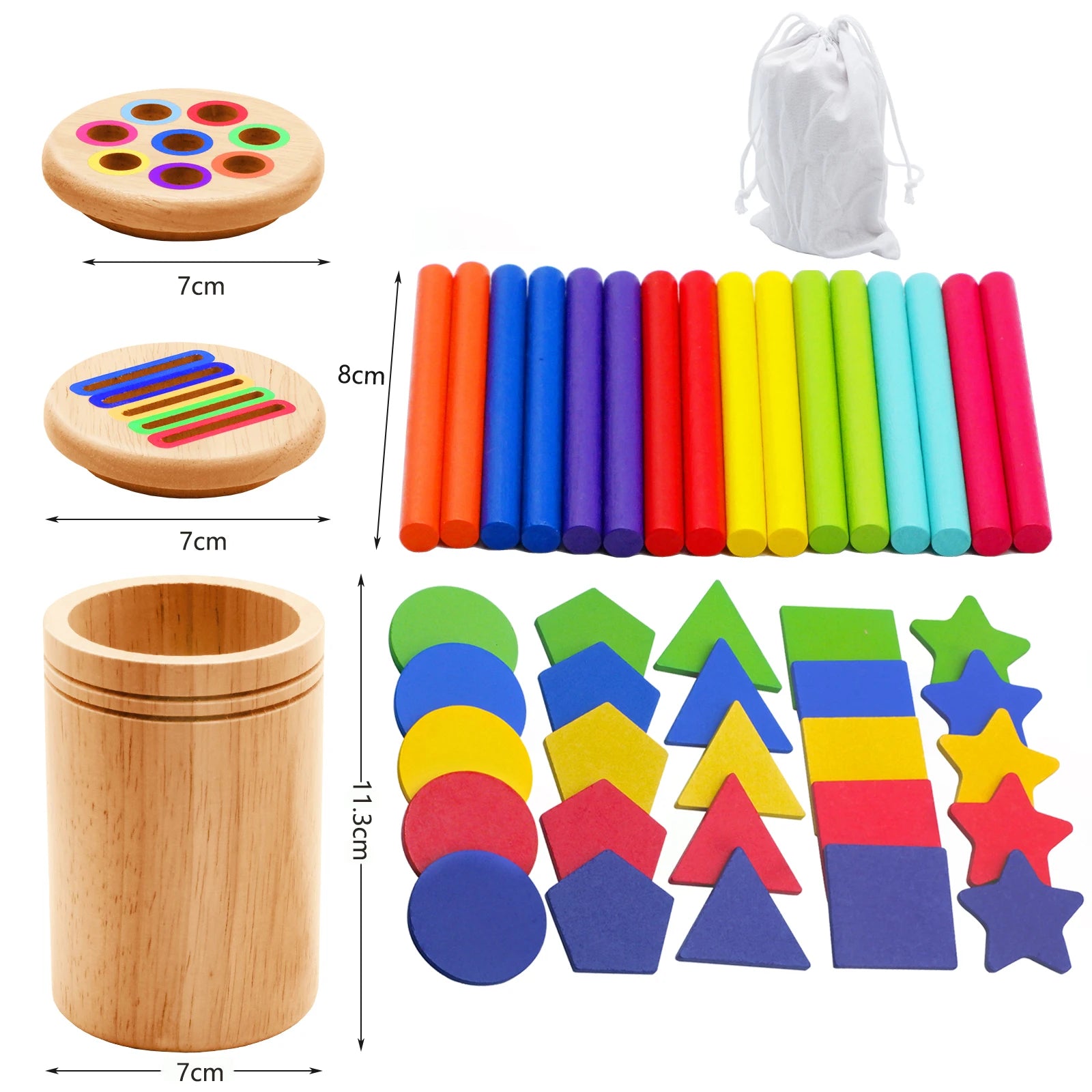 Wooden Matching Toys Montessori Color Matching Sorting Stick Balance Toy Fine Motor Skills Math Learning Educational Toys Kids