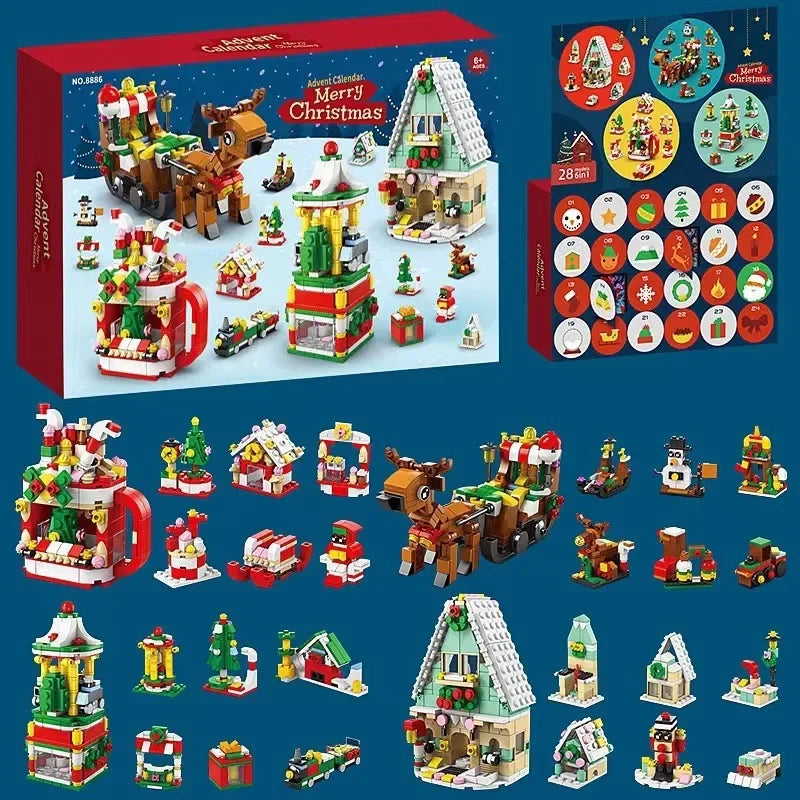 Christmas Advent Calendar Gift Box Christmas Tree Train 24Days Countdown Christmas Calendar Box New Year Navidad Gift