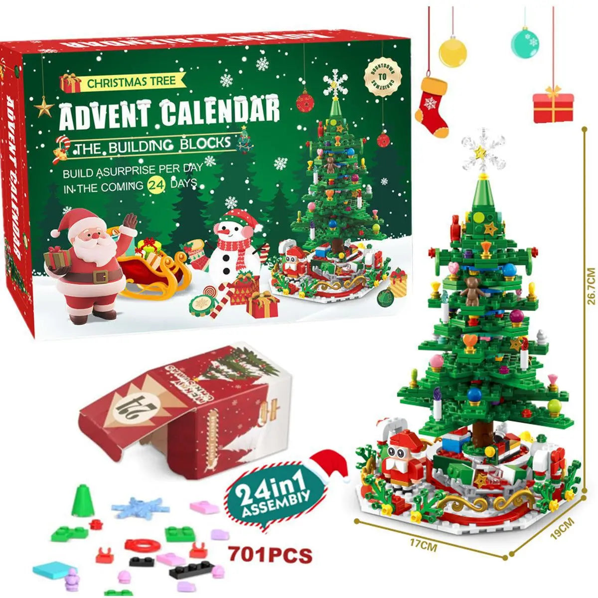 Christmas Advent Calendar Gift Box Christmas Tree Train 24Days Countdown Christmas Calendar Box New Year Navidad Gift